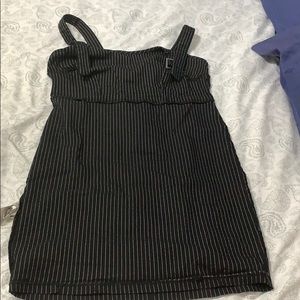 Black dress with stripes